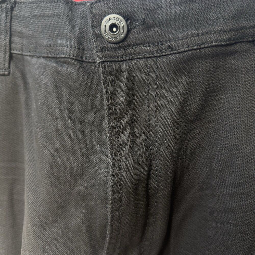 Makobi Men’s Jeans 44x32 Black Distressed Ripped Stretch Slim Fit NWT M1969 - Picture 10 of 11